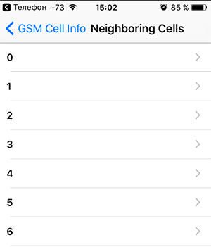  Neighboring Cells  iPhone