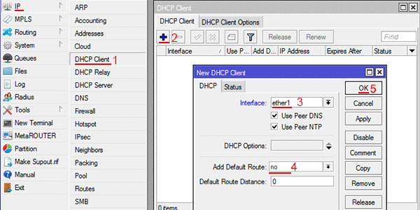 Настройка DHCP Client в MikroTik